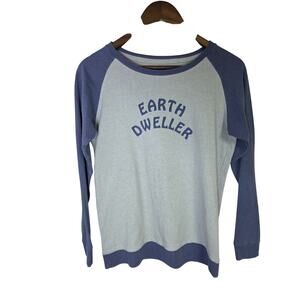 Patagonia Blue Earth Dweller Spell Out Baseball Responsibili-Tee T Shirt Size XS